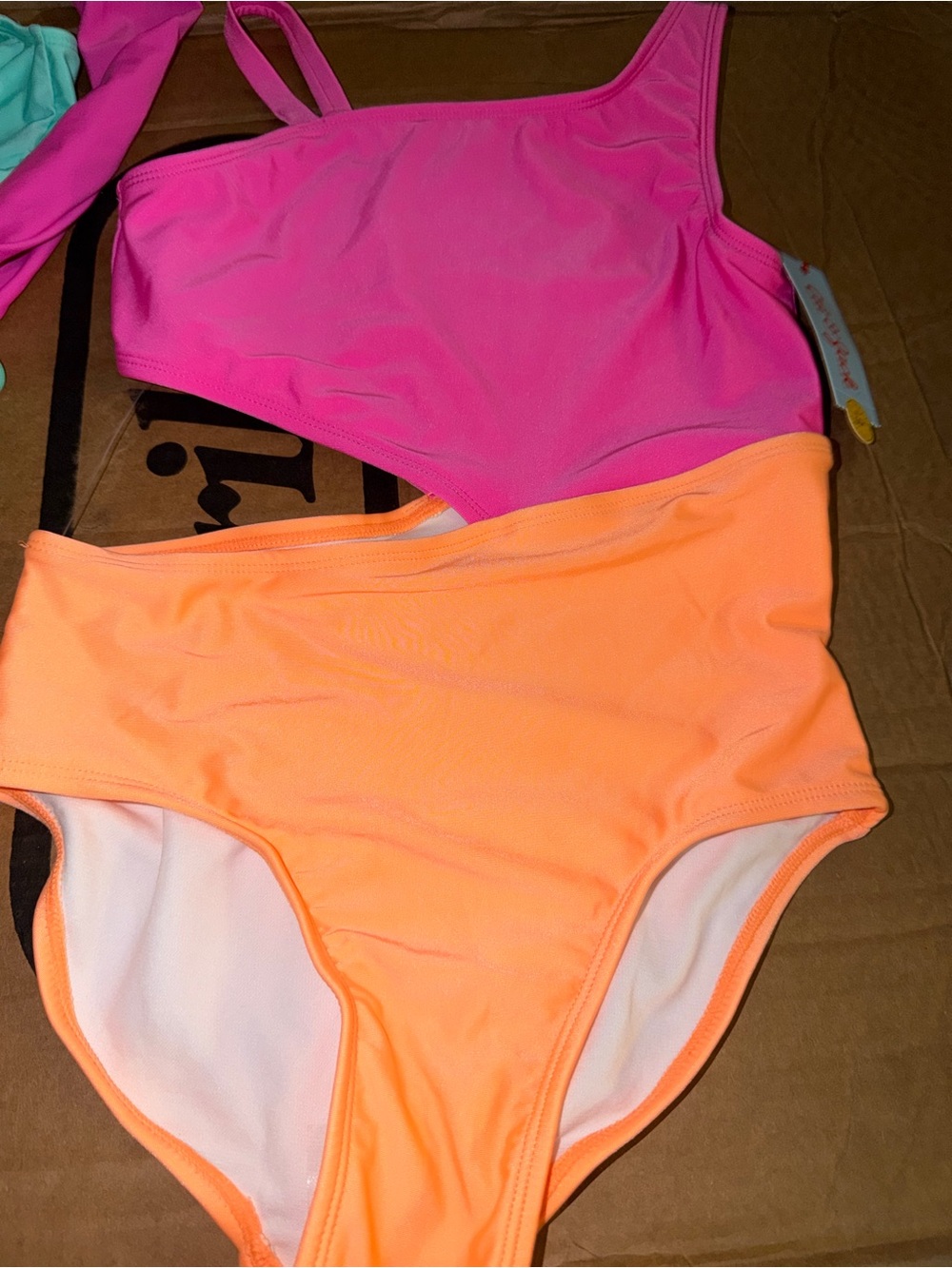 Target Kids Swim Two-Piece Set - Hot Pink & Neon Orange